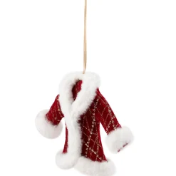 Glittered Winter Coat with Plush Trim Christmas Ornament - 6.5
