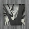 Glittered Woodland Deer Silhouette Box Framed Christmas Decoration - 12"