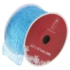 Glittering Blue Solid Wired Christmas Craft Ribbon 2.5" x 10 Yards