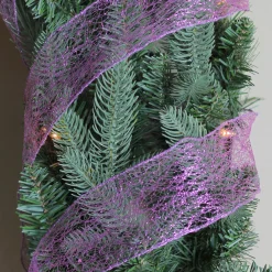 Glittering Purple Solid Wired Christmas Craft Ribbon 2.5" x 10 Yards