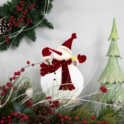 Glossy Snowman in Red Scarf and Mittens Christmas Decoration - 12