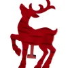 Glossy Standing Reindeer Christmas Decoration - 8" - Red