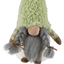 Gnome Girl in Faux Fur Hat Christmas Figure - 12