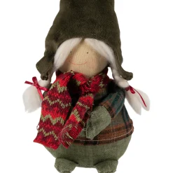 Gnome Girl with Plaid Outfit Christmas Figurine - 12.5