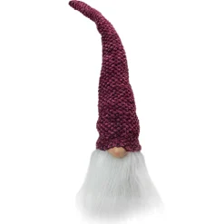 Gnome Head Christmas Decoration - 15" - Purple Plum and White