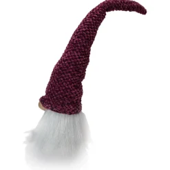 Gnome Head Christmas Decoration - 15" - Purple Plum and White