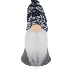 Gnome Head in Knit Hat Standing Christmas Figure - 8"