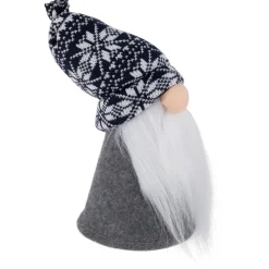 Gnome Head in Knit Hat Standing Christmas Figure - 8