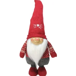 Gnome Wearing Heart Hat Christmas Figure - 14" - Red