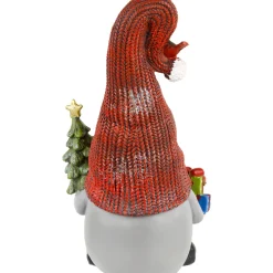 Gnome with Cardinal Holding Christmas Tree Decoration - 9