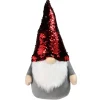 Gnome with Flip Sequin Hat Christmas Figure - 18" - Red and Gray