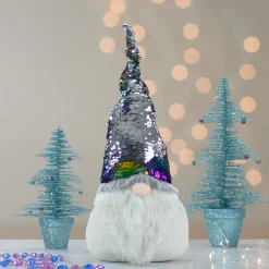 Gnome with Rainbow Flip Sequin Hat Christmas Decoration - 24