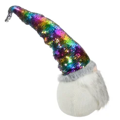 Gnome with Rainbow Flip Sequin Hat Christmas Decoration - 24