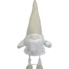 Gnome with Stars and Faux Fur Sweater Christmas Decoration - 17" - White and Cream