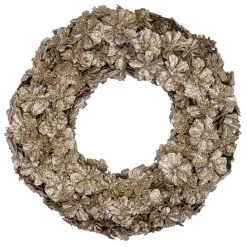 Gold Glitter Pine Cone Artificial Christmas Wreath, 12-Inch