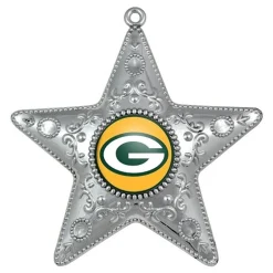 Green Bay Packers NFL Sports Collectors Series Silver Star Ornament