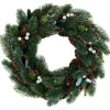 Green Pine, Pinecone with Berries Artificial Christmas Wreath, 14", Unlit