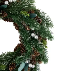 Green Pine, Pinecone with Berries Artificial Christmas Wreath, 14