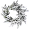 Heavily Flocked Artificial Pine Christmas Wreath, 16.5-Inch, Unlit