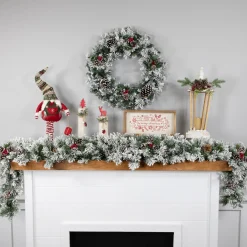 Heavily Flocked Pine Artificial Christmas Wreath - 24" - Unlit