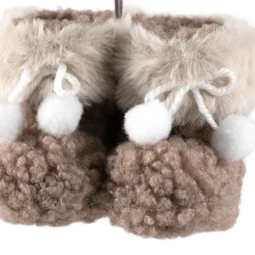 High Pile Fleece Winter Booties Christmas Ornament - 4"