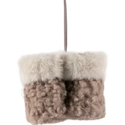 High Pile Fleece Winter Booties Christmas Ornament - 4
