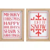 Holiday Slogans Wooden Christmas Plaques - 8" - Red and White - Set of 2
