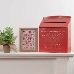 Holiday Slogans Wooden Christmas Plaques - 8" - Red and White - Set of 2