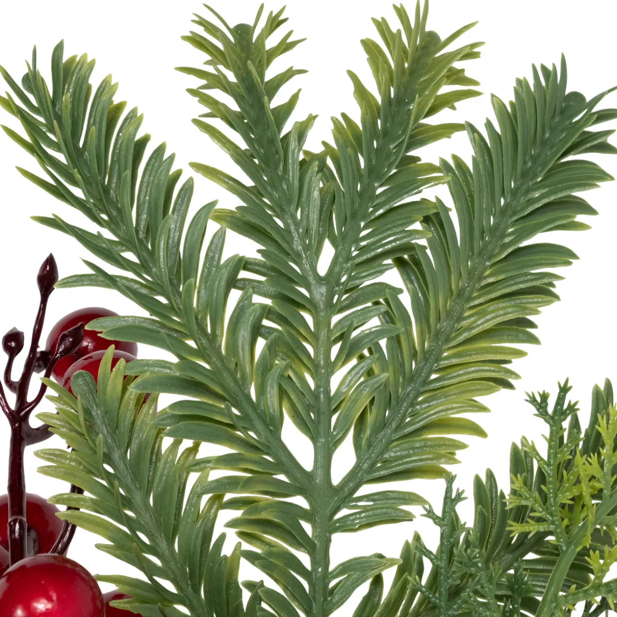 Holly and Berries Christmas Pillar Candle Holder with Pine Cones - 28"