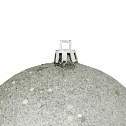 Holographic Glitter Silver Shatterproof Christmas Ornament 4" (100mm)