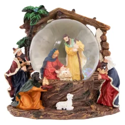 Holy Family Christmas Nativity Musical Water Globe - 6.75"