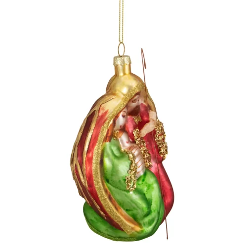Holy Family Glass Nativity Christmas Ornament - 6"