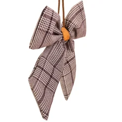 Houndstooth Plaid Bow Christmas Ornament - 7.5
