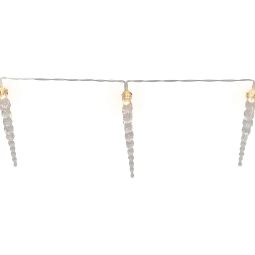 Icicle String Christmas Light Set - Warm White - 4.5' Clear Wire - 10ct