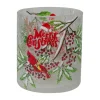 2.75-Inch Cardinal and Pine Hand Painted Flameless Christmas Candle Holder