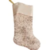 20.5-Inch Gold Glitter and Sequin Satin Cuff Christmas Stocking