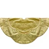 48-Inch Golden Scalloped Velvet Christmas Tree Skirt With a Metallic Trim