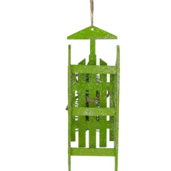 9-Inch Tree on Green Wood Sled Christmas Ornament