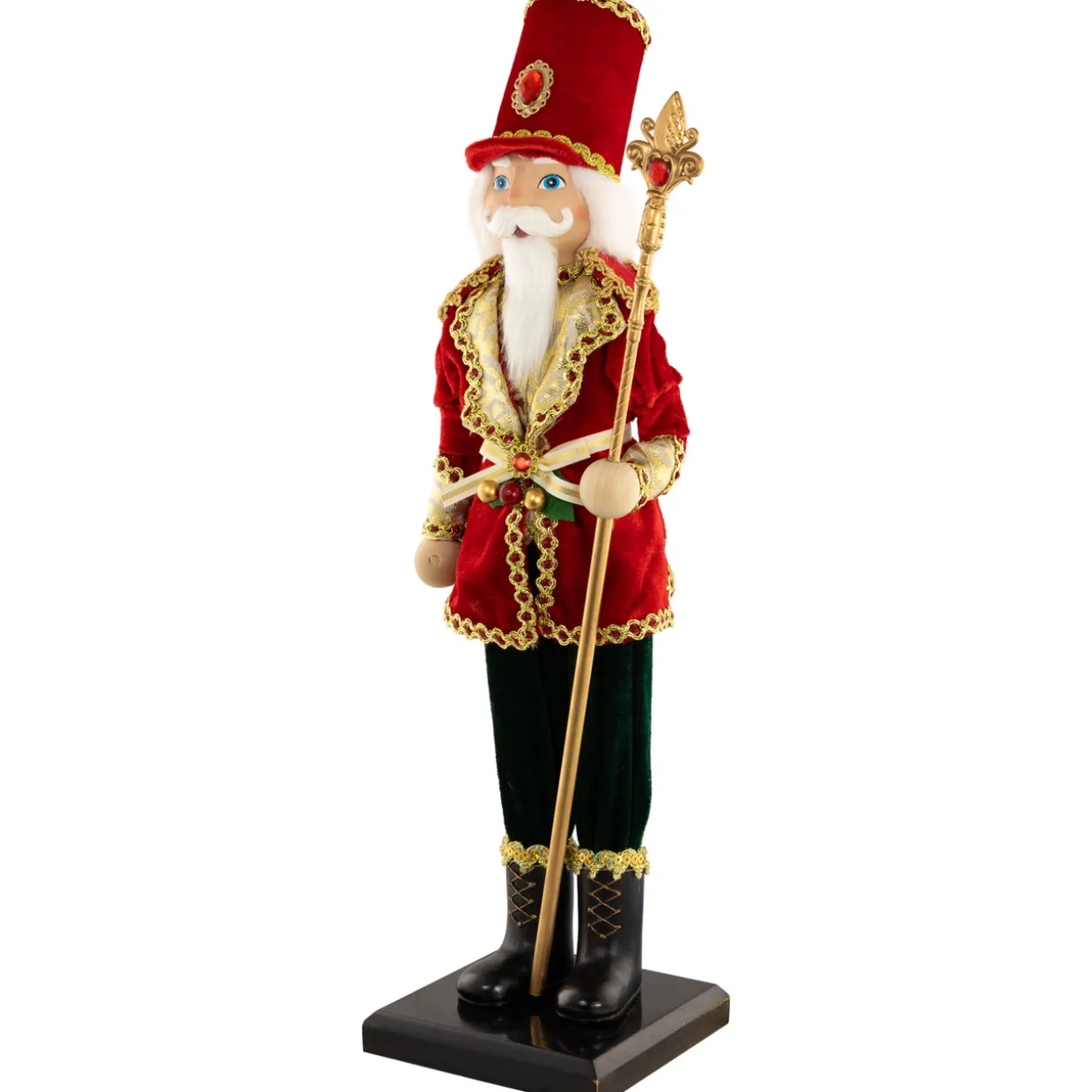 Jeweled Nutcracker with Scepter Christmas Figure - 22"