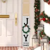 Joy to the World Christmas Porch Sign with Wreath - 35.75"