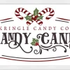 Kringle Candy Co Candy Canes 11.5" x 21.5" Framed Christmas Wall Decor Art Print Sign Poster in a Natural Wooden Frame with UV Acrylic and Hangers