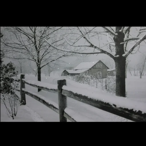 Large Fiber Optic Lighted Snowy Winter Cabin Canvas Wall Art 23.5" x 15.5"