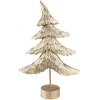 Layered Tree with Wooden Base Christmas Decoration - 18" - Bronze Finish