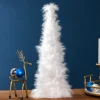Layered Wispy Feather Cone Tree Christmas Decoration - 19.5" - Winter White