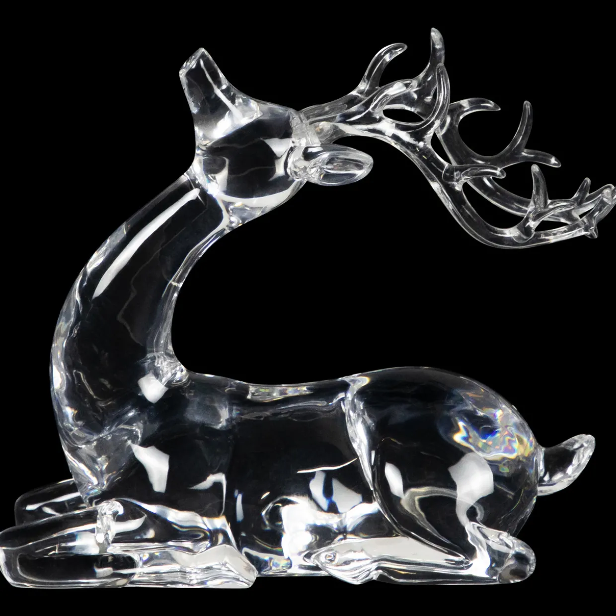 Laying Acrylic Deer Christmas Decoration - 6.25"