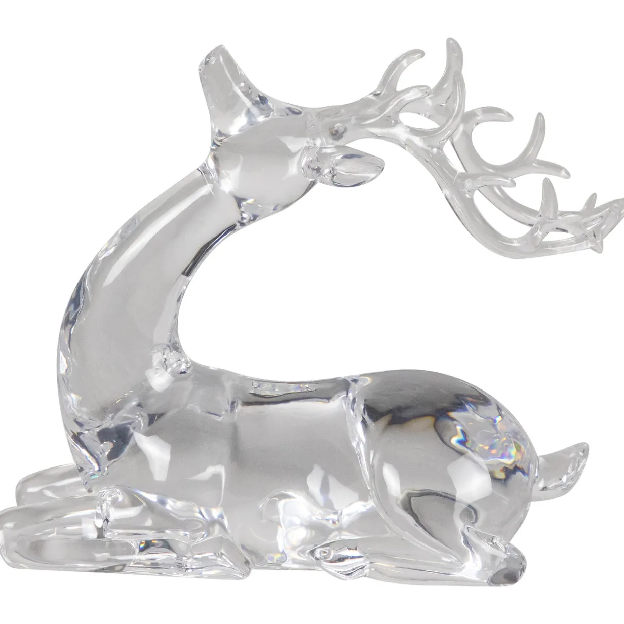 Laying Acrylic Deer Christmas Decoration - 6.25"