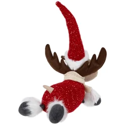 Laying Plush Moose Christmas Figure - 12