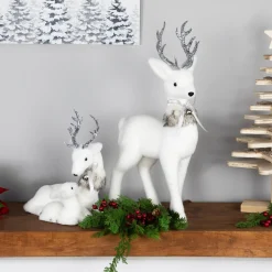 Laying Reindeer Mom and Calf Christmas Figurine - 11.5