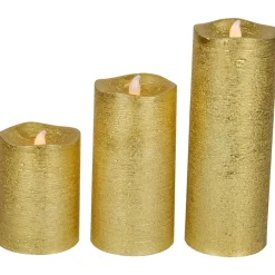 LED Brushed Flameless Christmas Pillar Candles - 8