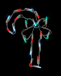 LED Candy Cane Window Silhouette Christmas Decoration - 12" - Multicolor Lights